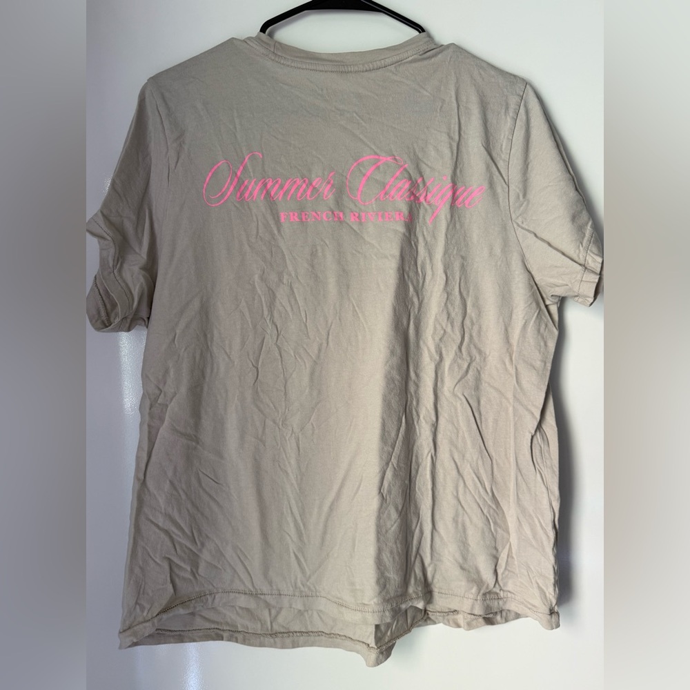 Universal Thread Gray Tee with Pink Script - Picture 3 of 5